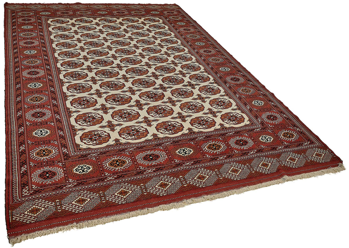 7x10 Red Traditional Floral Oushak Rug - 51497