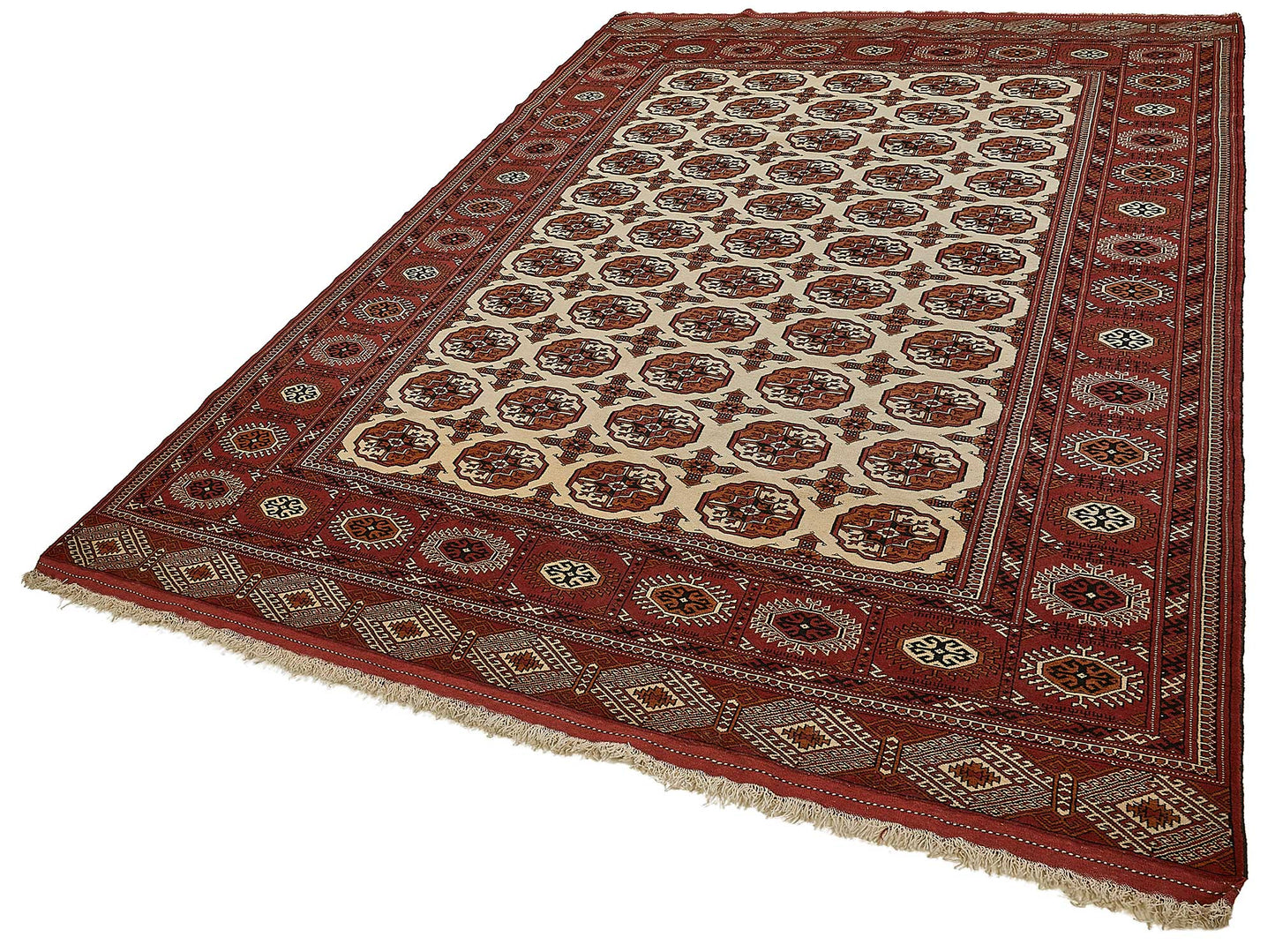 7x10 Red Traditional Floral Oushak Rug - 51497