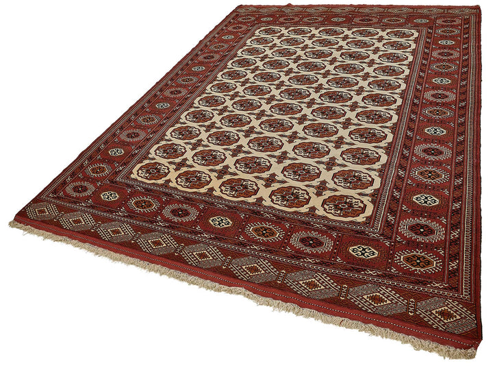 7x10 Red Traditional Floral Oushak Rug - 51497