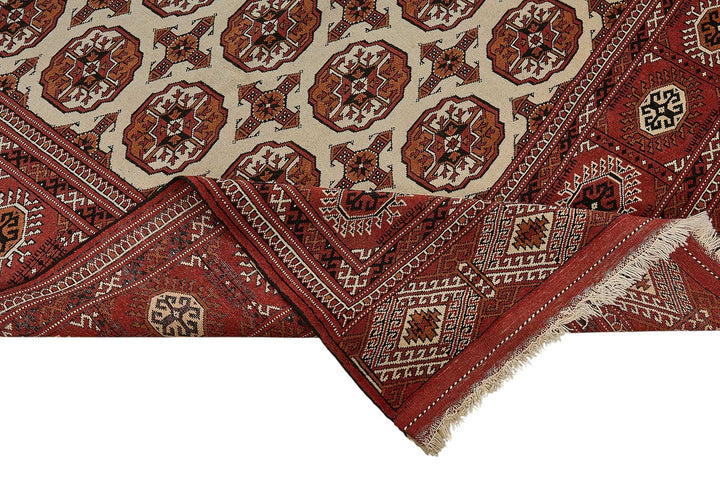 7x10 Red Traditional Floral Oushak Rug - 51497