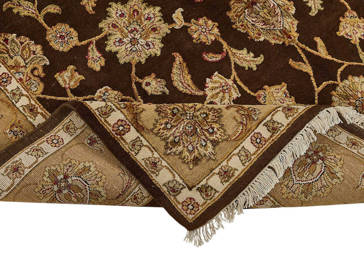 6x9 Brown Handmade Floral Oushak Rug - 51498