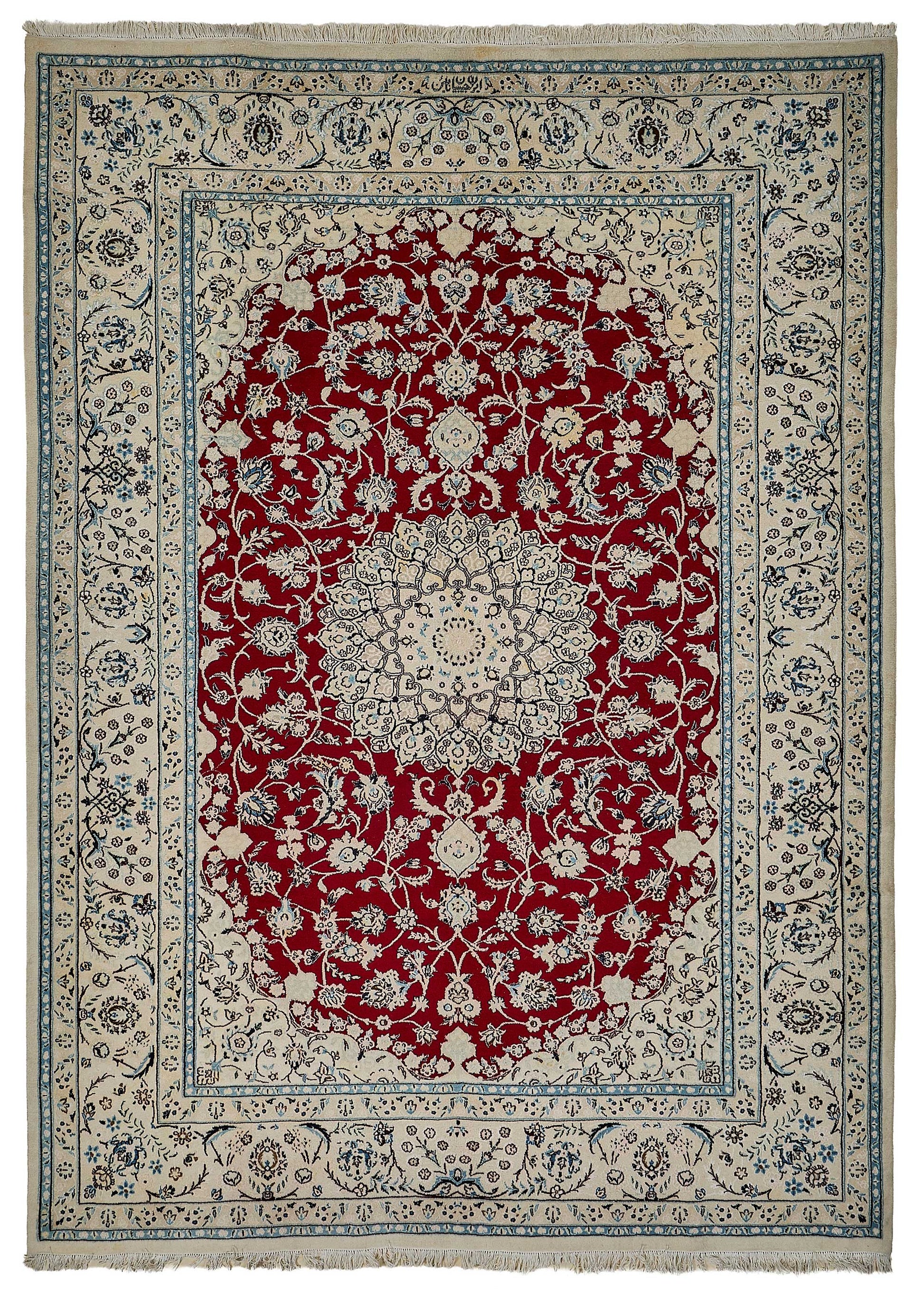 8x11 Beige Turkish Floral Medallion Oushak Rug - 51499