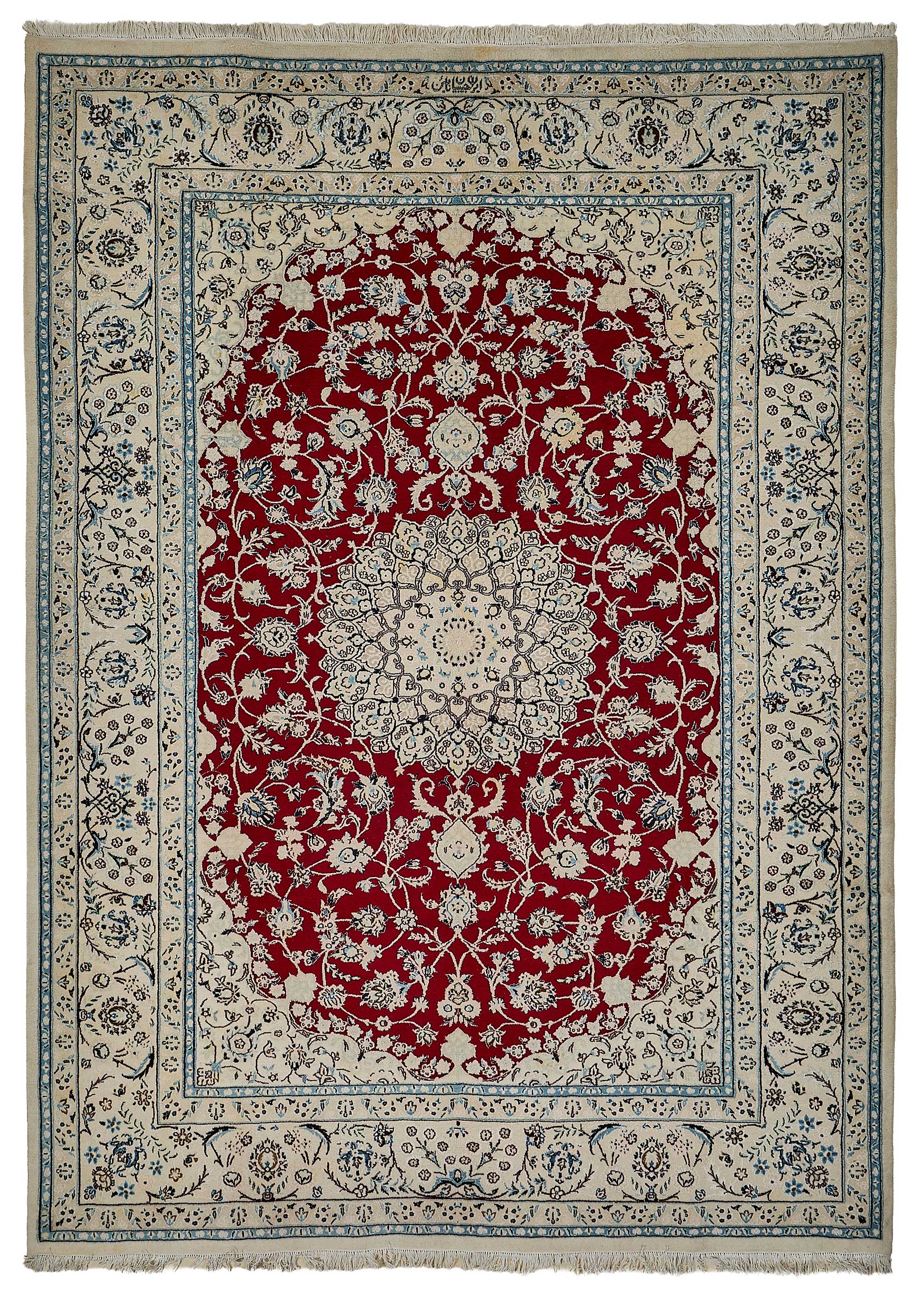8x11 Beige Turkish Floral Medallion Oushak Rug - 51499
