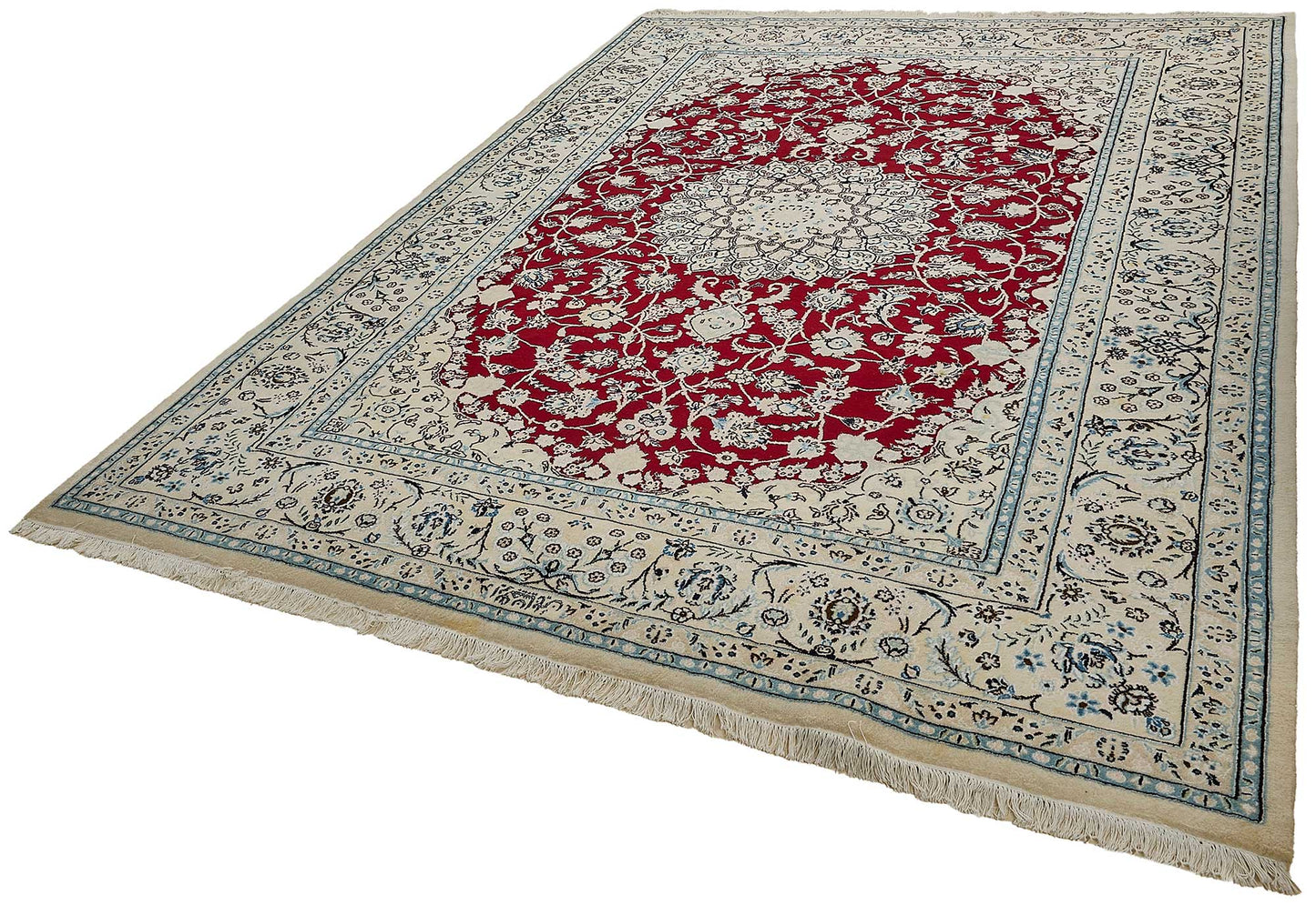 8x11 Beige Turkish Floral Medallion Oushak Rug - 51499