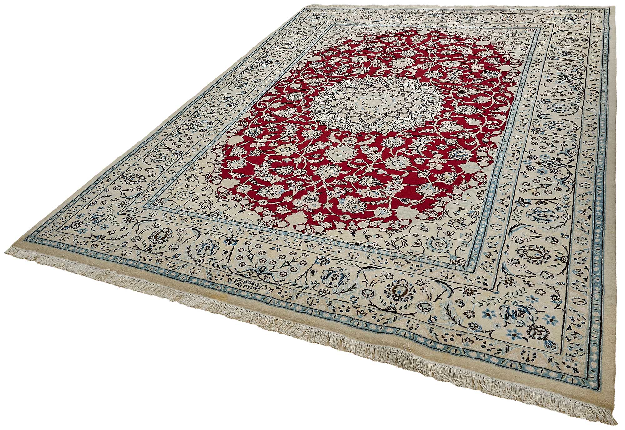 8x11 Beige Turkish Floral Medallion Oushak Rug - 51499