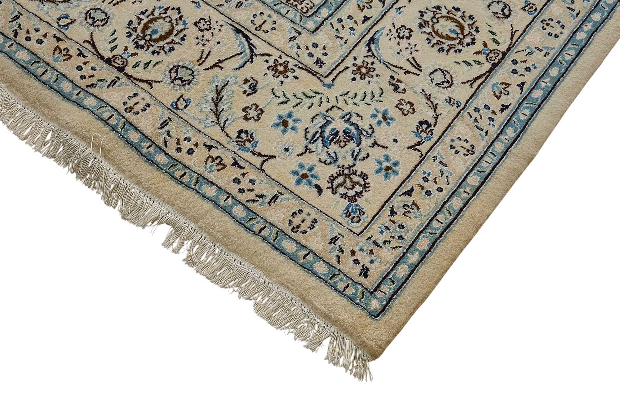 8x11 Beige Turkish Floral Medallion Oushak Rug - 51499