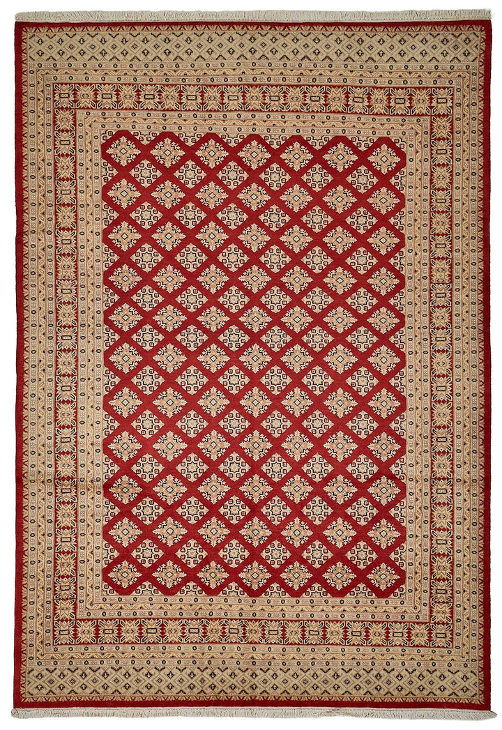 7x10 Red Geometric Oushak Rug - 51500