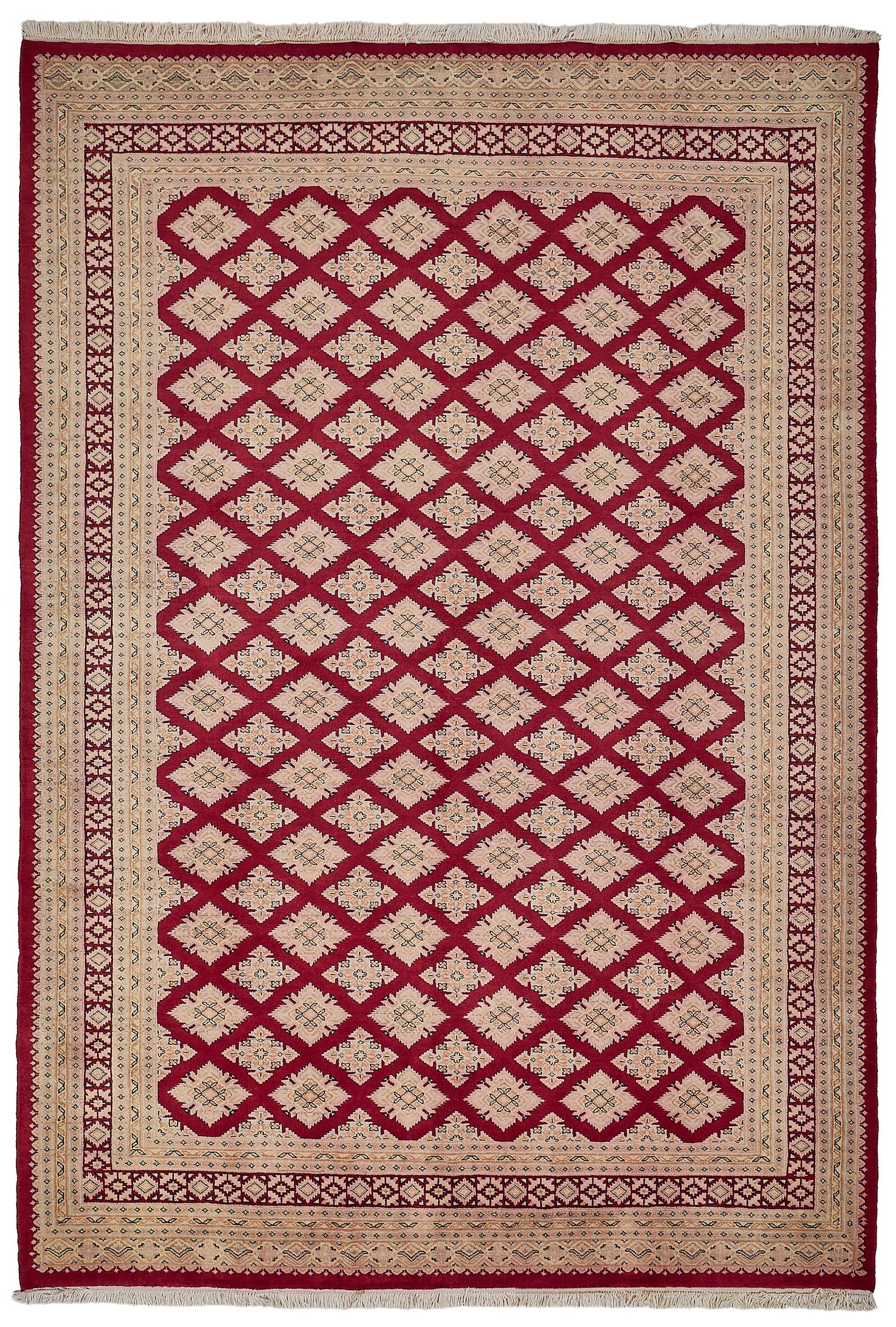 7x10 Red Handmade Geometric Oushak Rug - 51501