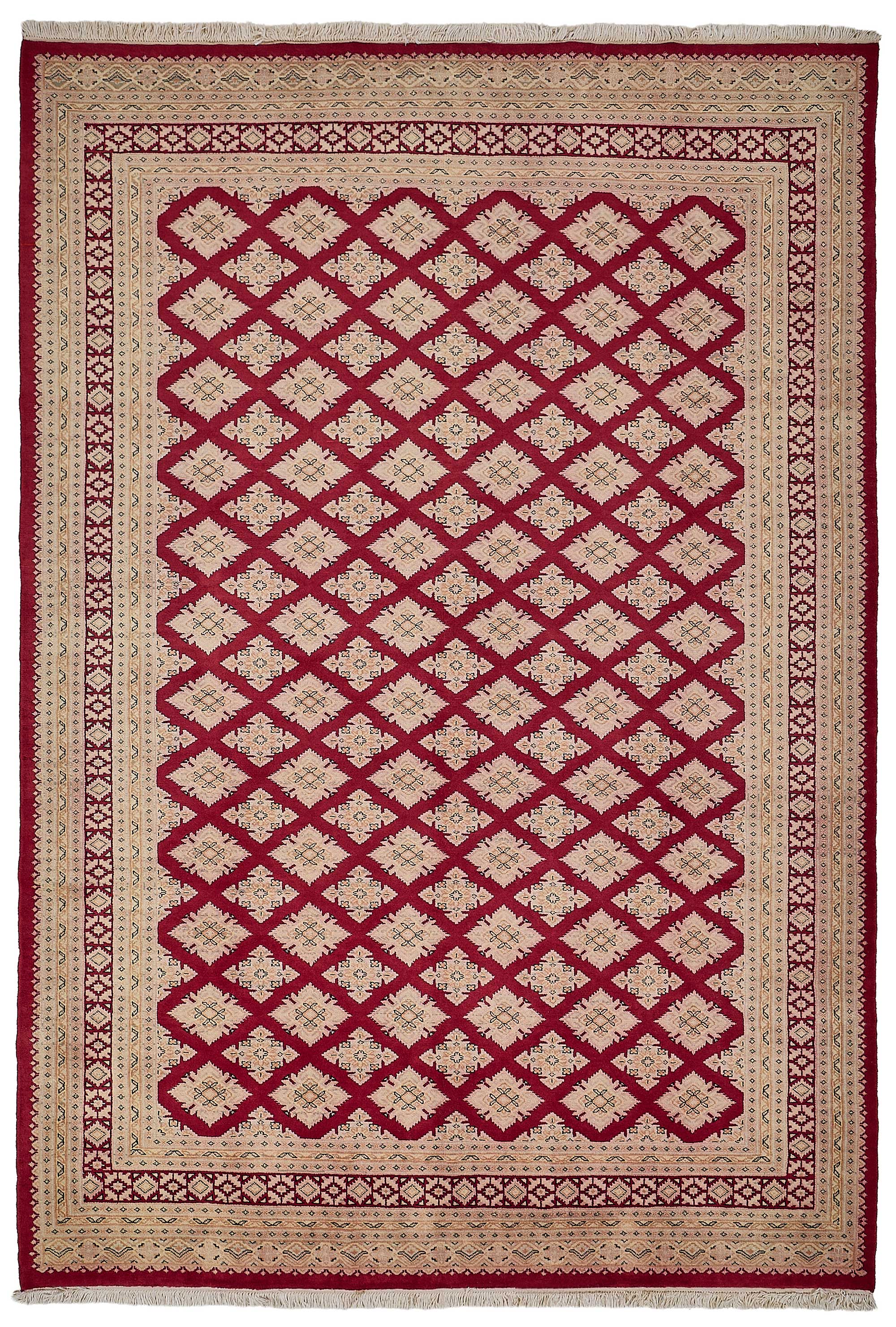 7x10 Red Handmade Geometric Oushak Rug - 51501