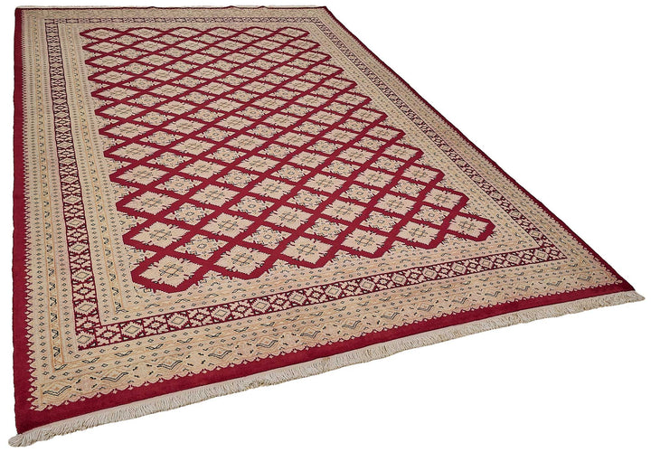 7x10 Red Handmade Geometric Oushak Rug - 51501