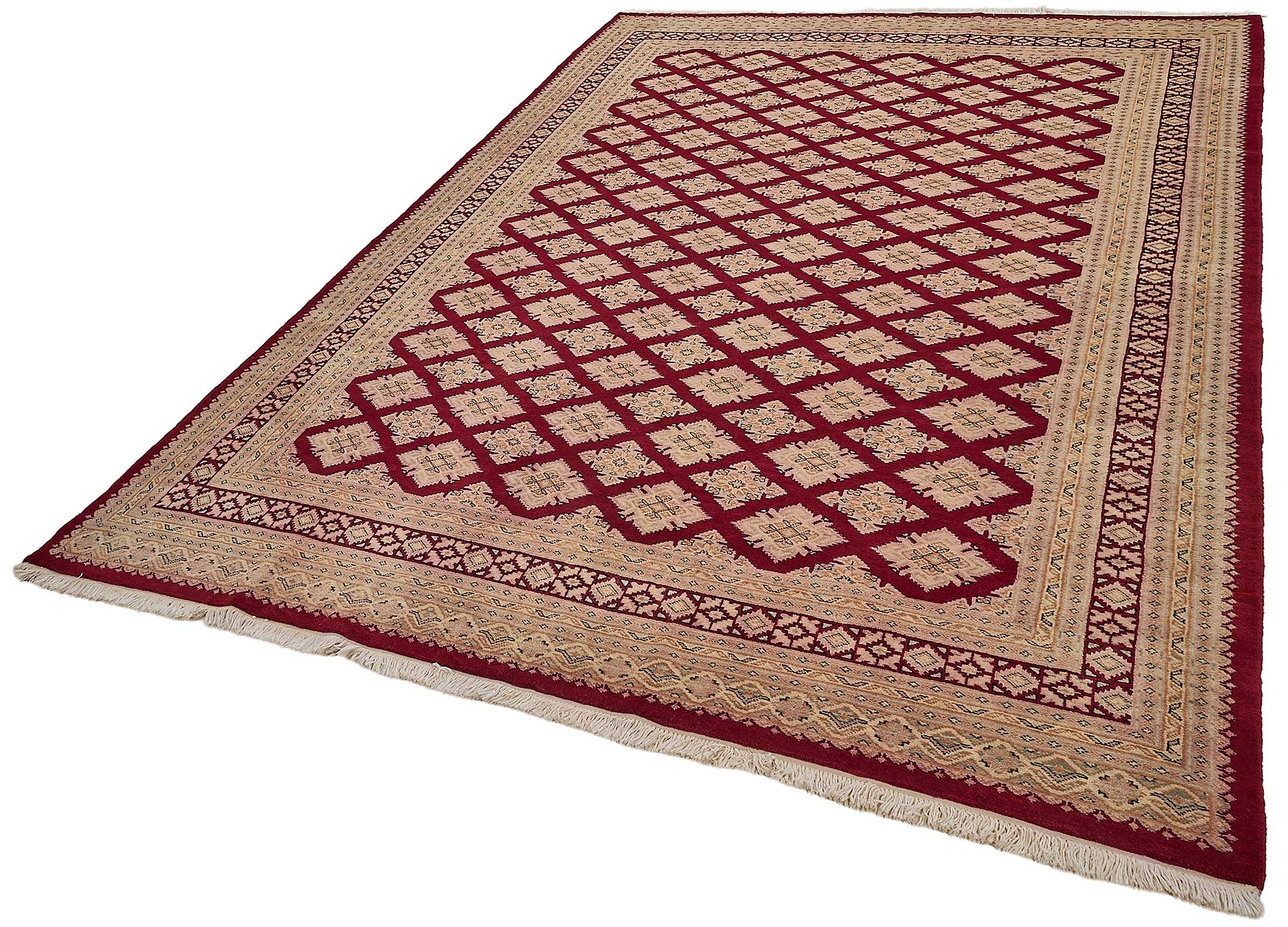7x10 Red Handmade Geometric Oushak Rug - 51501
