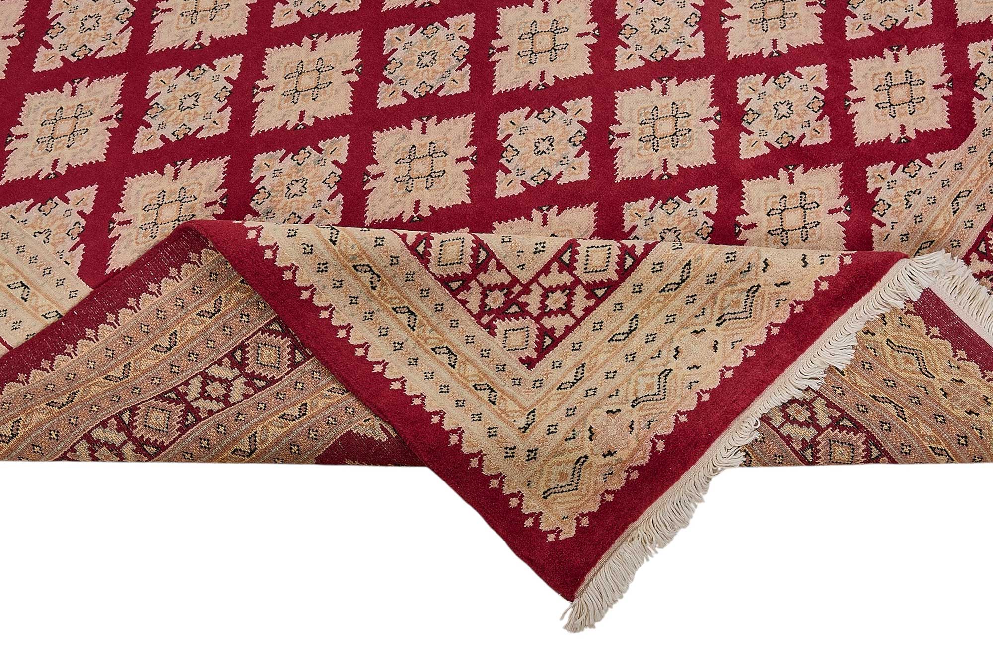 7x10 Red Handmade Geometric Oushak Rug - 51501