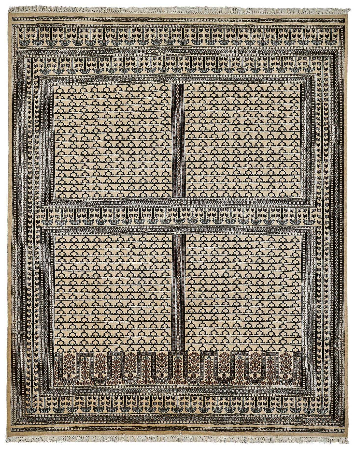 8x10 Beige Traditional Geometric Oushak Rug - 51502