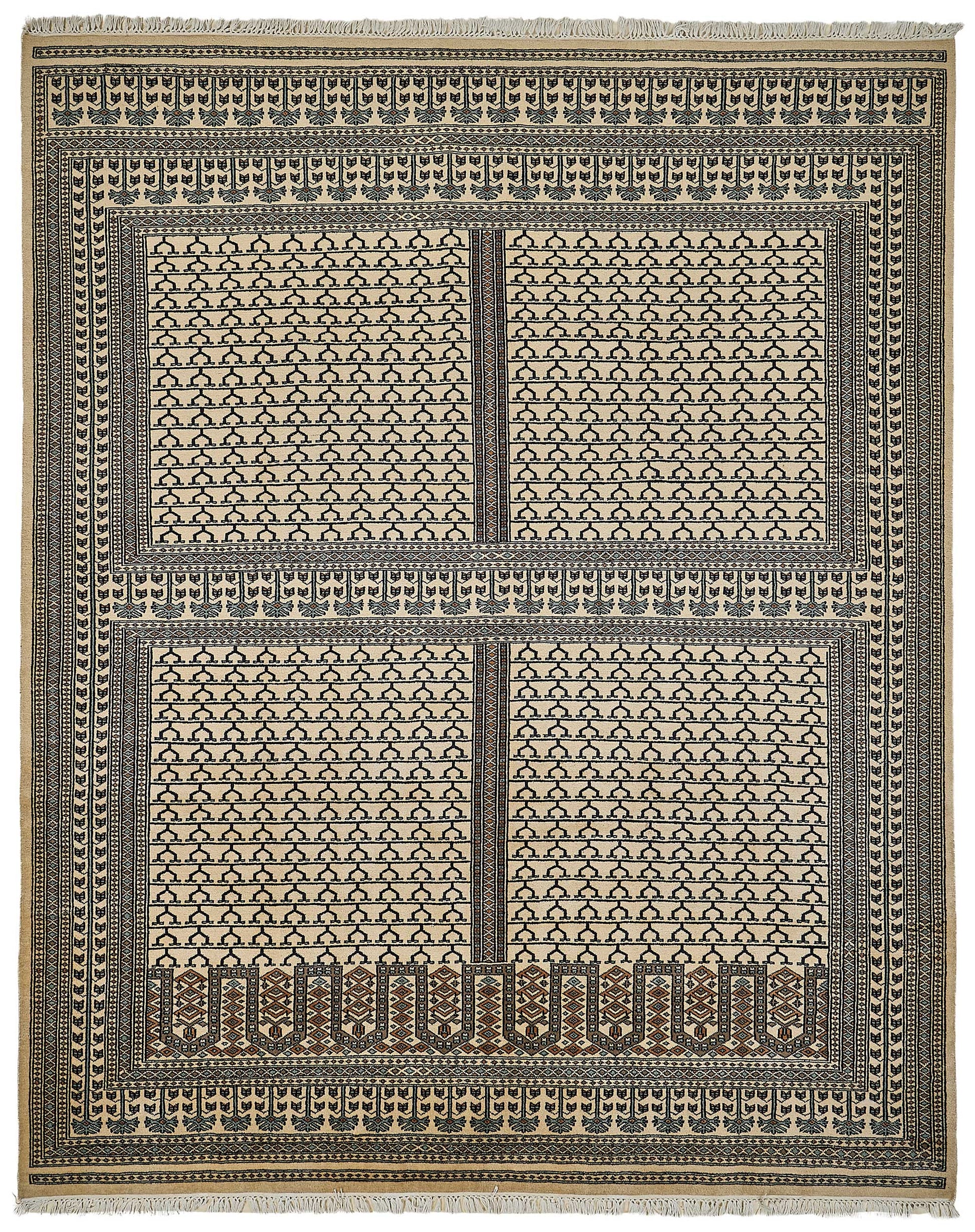 8x10 Beige Traditional Geometric Oushak Rug - 51502