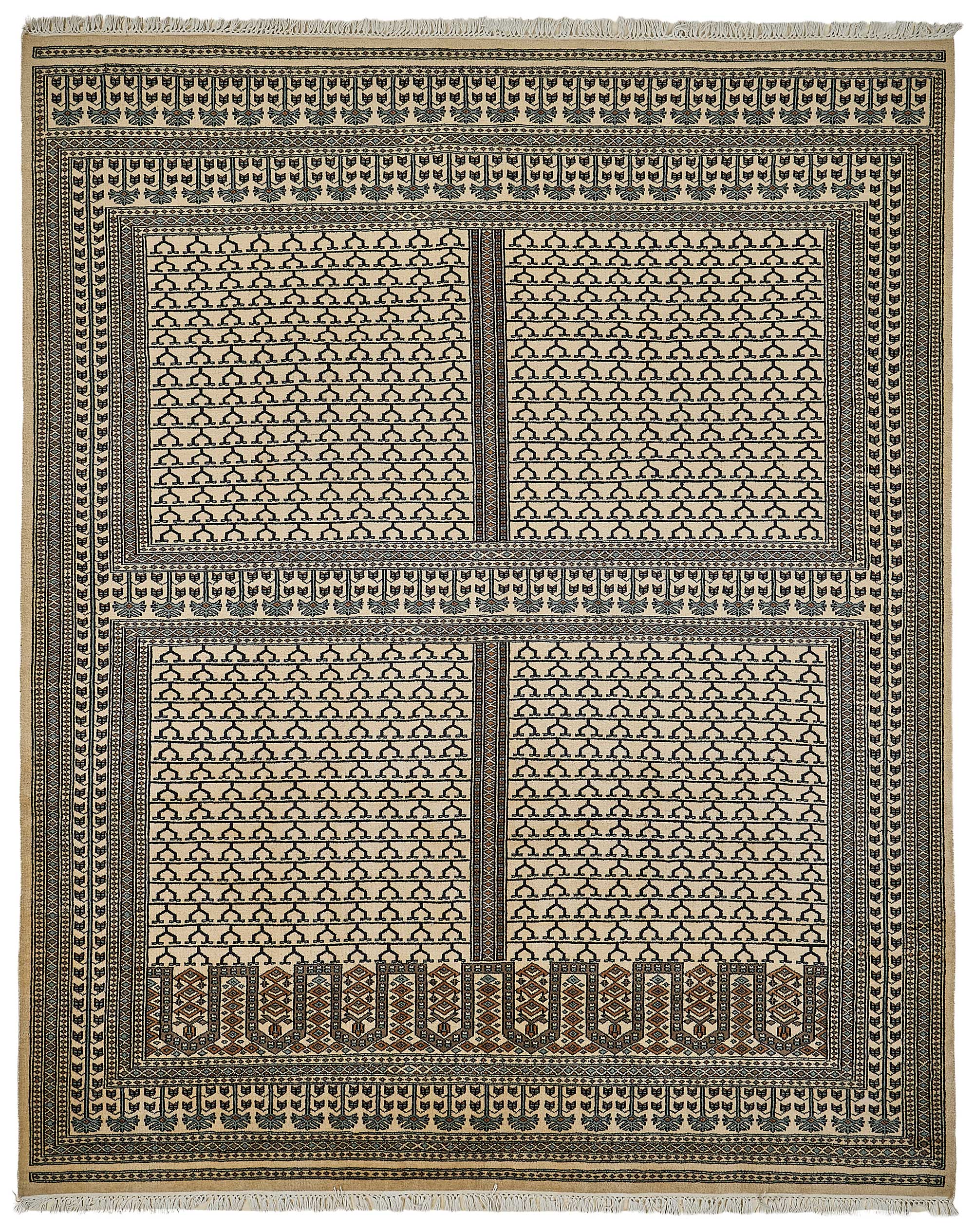 8x10 Beige Traditional Geometric Oushak Rug - 51502