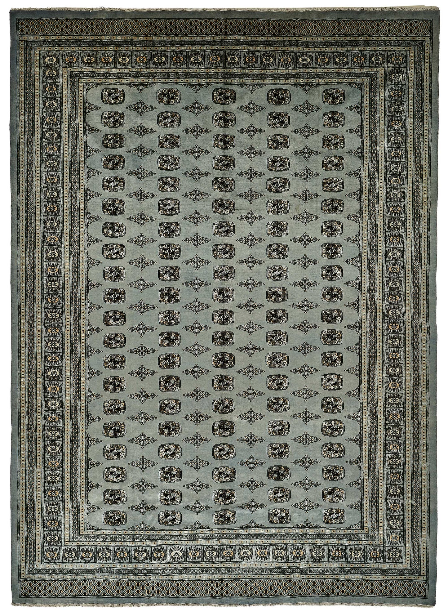 9x13 Blue Turkish Geometric Oushak Rug - 51503