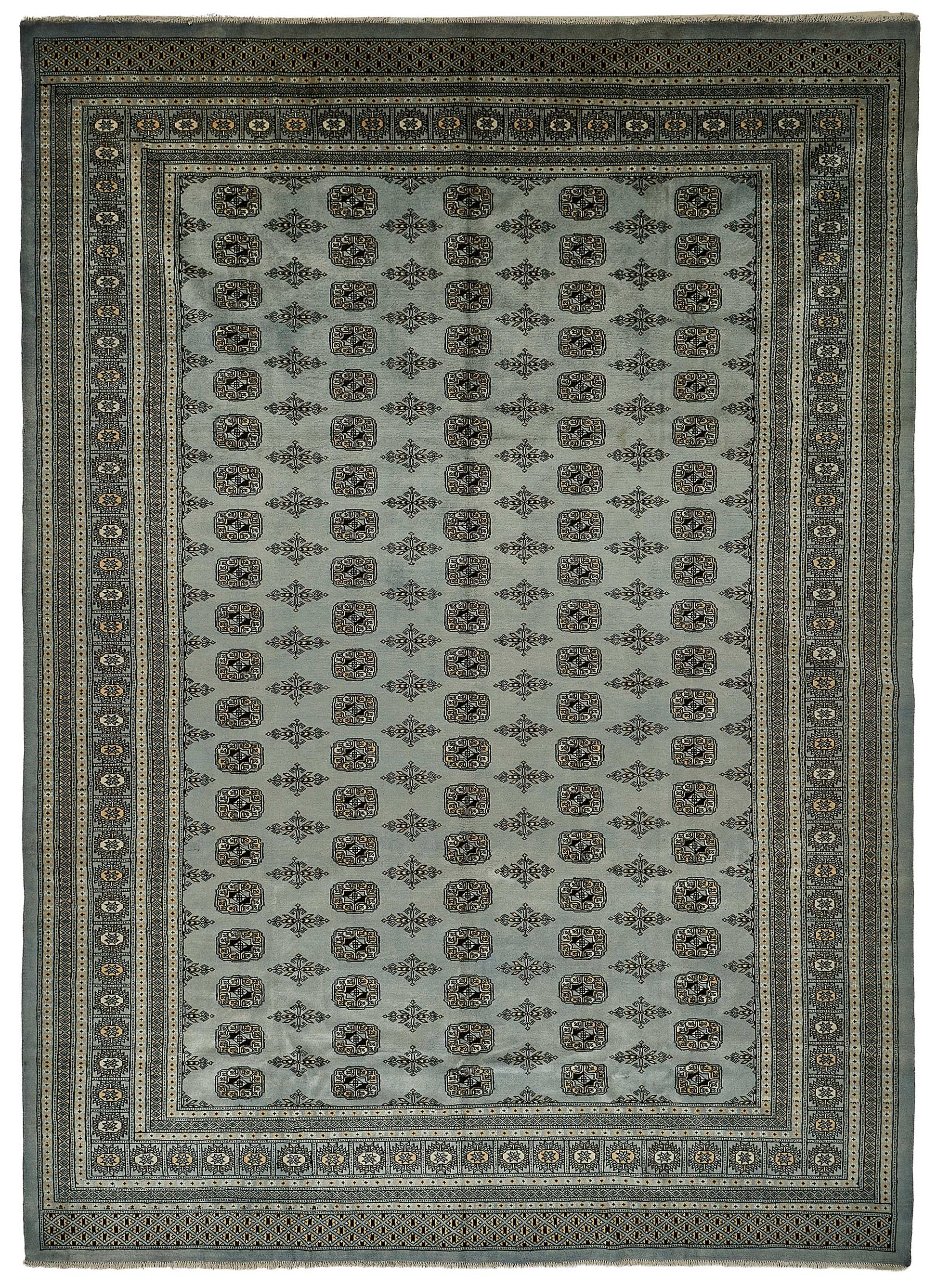 9x13 Blue Turkish Geometric Oushak Rug - 51503