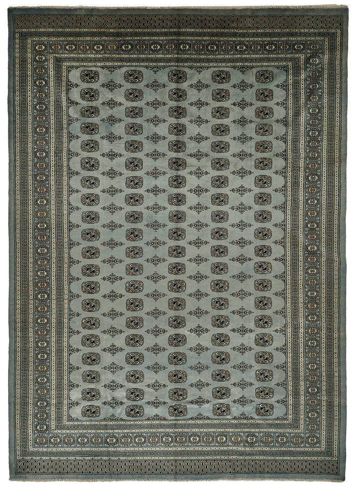 9x13 Blue Turkish Geometric Oushak Rug - 51503