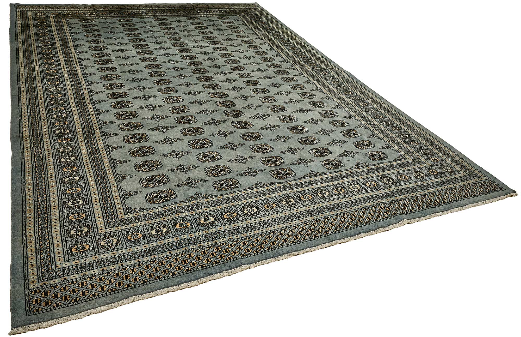 9x13 Blue Turkish Geometric Oushak Rug - 51503