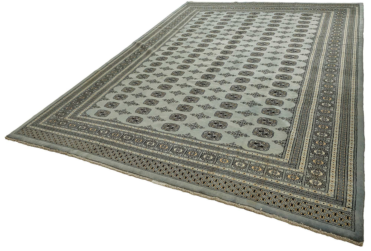 9x13 Blue Turkish Geometric Oushak Rug - 51503