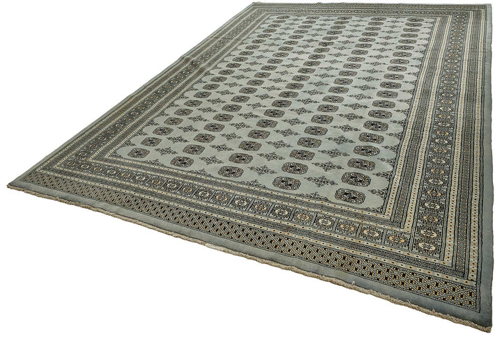 9x13 Blue Turkish Geometric Oushak Rug - 51503