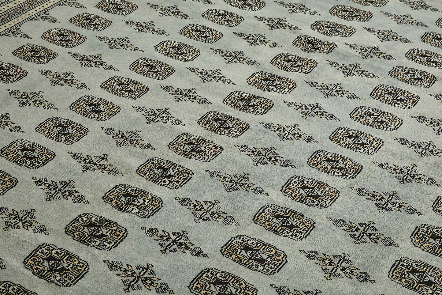 9x13 Blue Turkish Geometric Oushak Rug - 51503