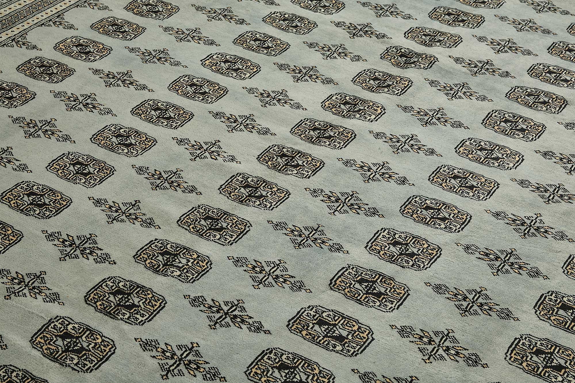 9x13 Blue Turkish Geometric Oushak Rug - 51503