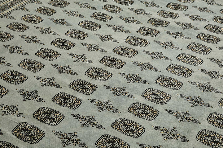 9x13 Blue Turkish Geometric Oushak Rug - 51503