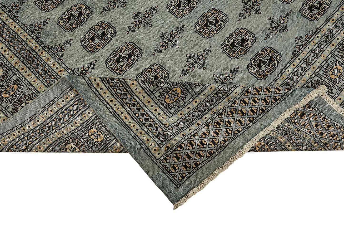 9x13 Blue Turkish Geometric Oushak Rug - 51503