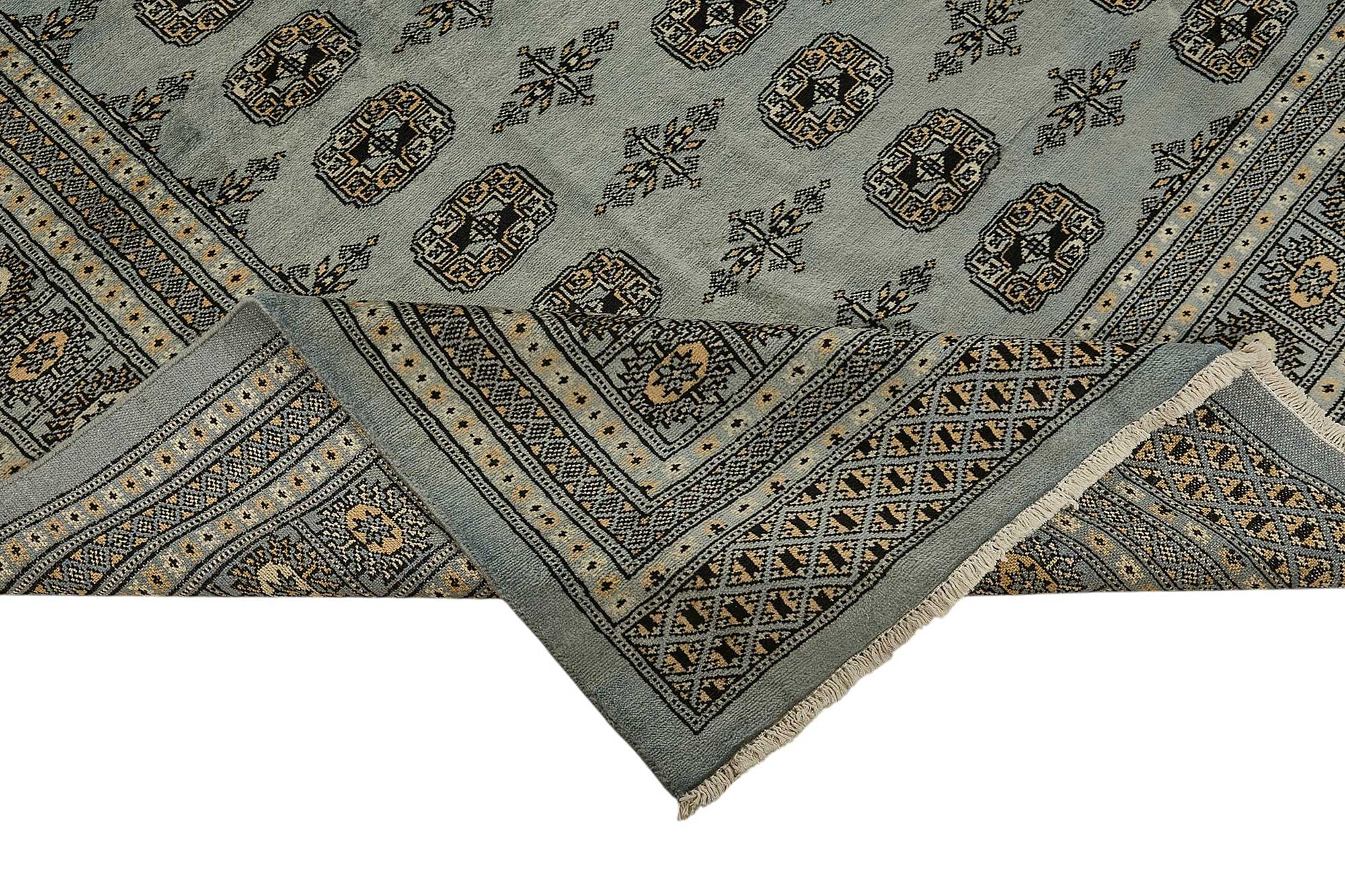 9x13 Blue Turkish Geometric Oushak Rug - 51503