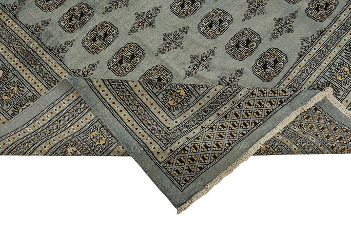 9x13 Blue Turkish Geometric Oushak Rug - 51503