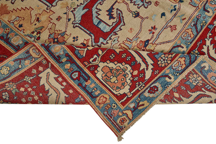 10x10 Red Traditional Floral Medallion Oushak Rug - 51506