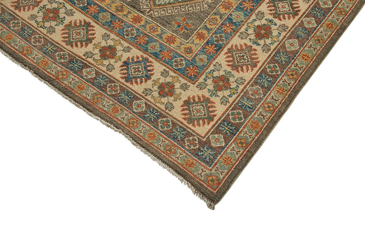 6x9 Beige Tribal Geometric Oushak Rug - 51512