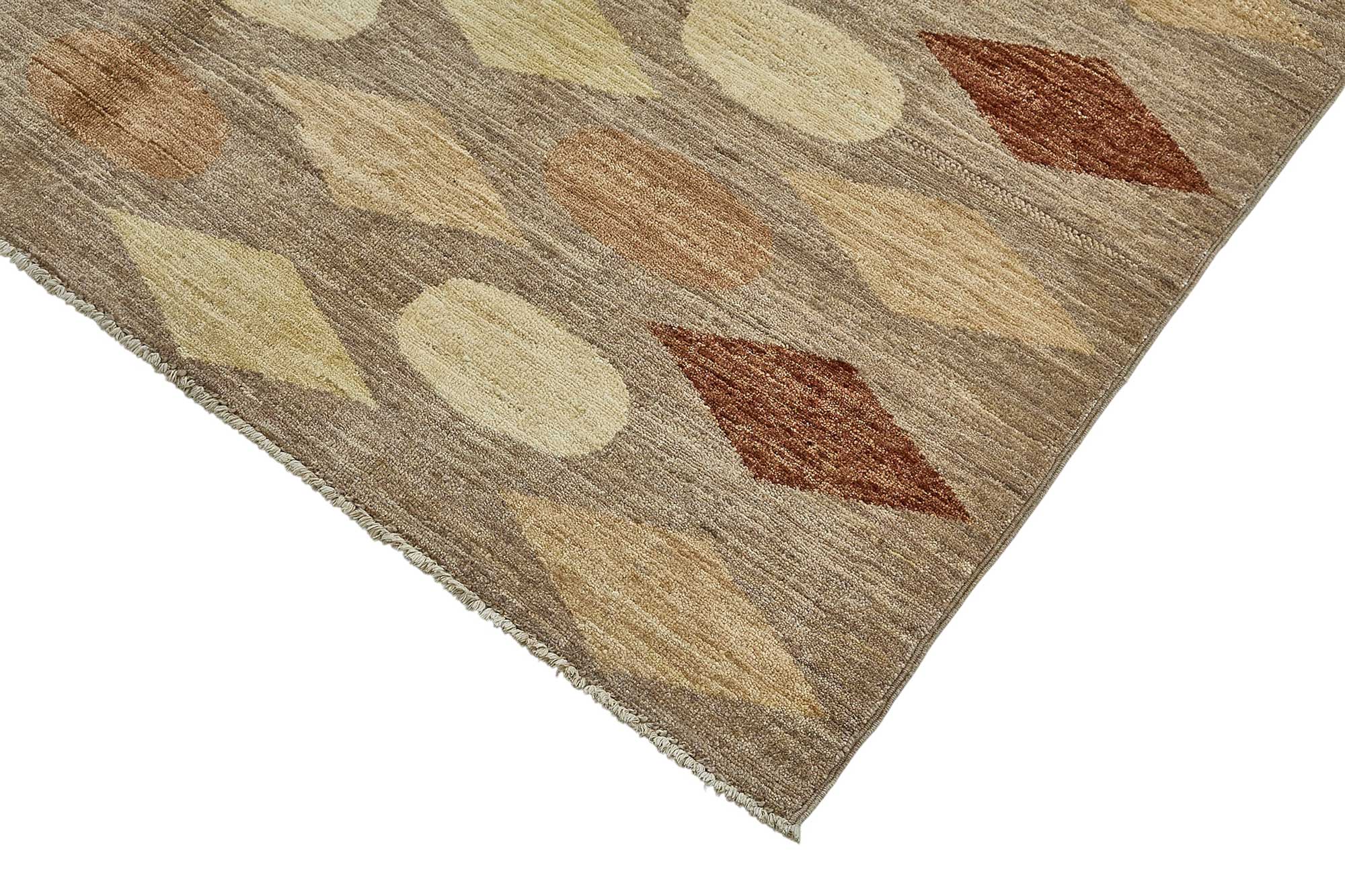 5x8 Beige Handmade Geometric Oushak Rug - 51513