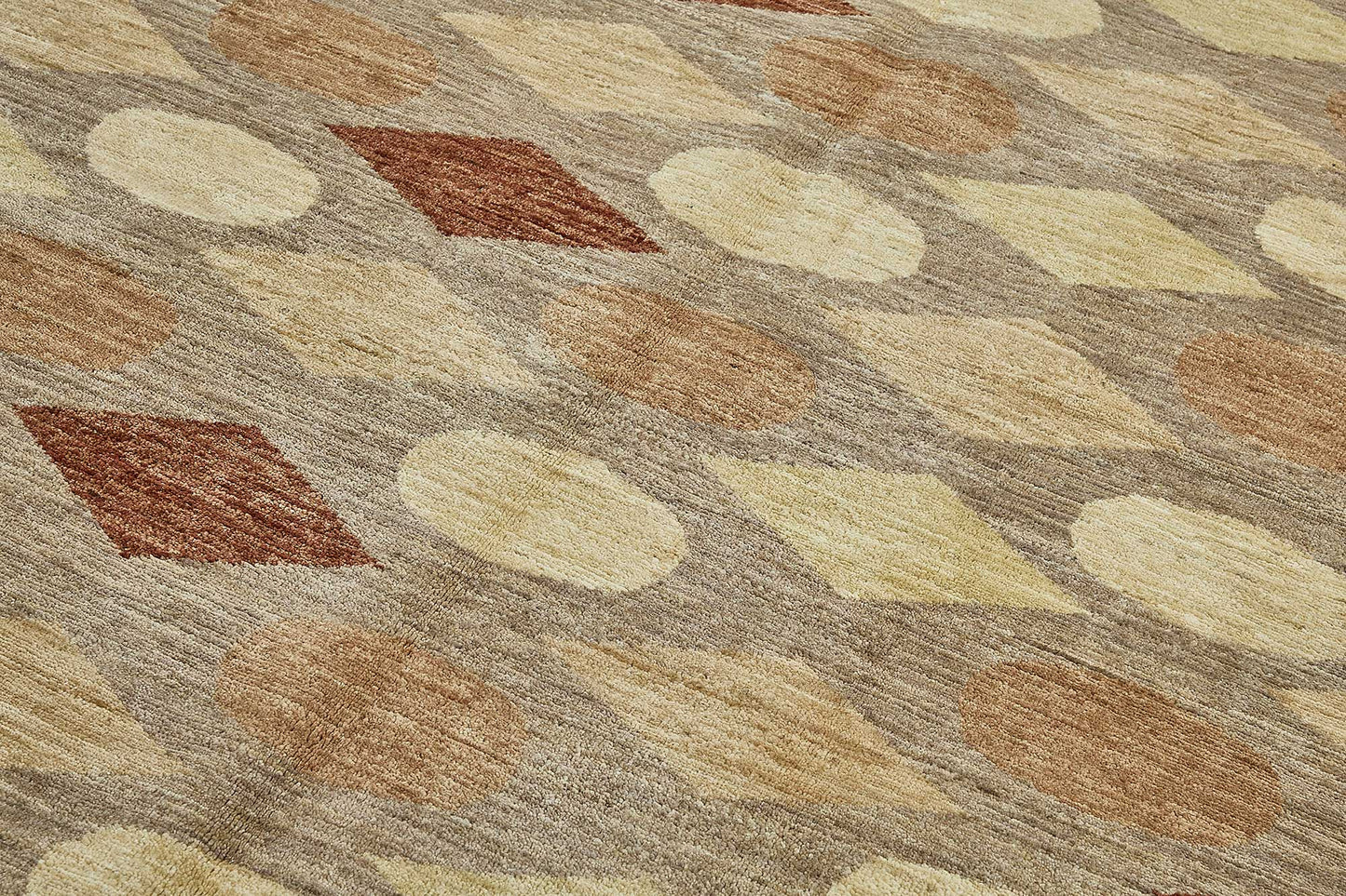5x8 Beige Handmade Geometric Oushak Rug - 51513