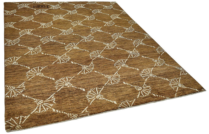 6x8 Brown Traditional Tribal Oushak Rug - 51514