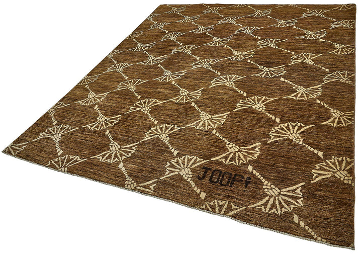 6x8 Brown Traditional Tribal Oushak Rug - 51514