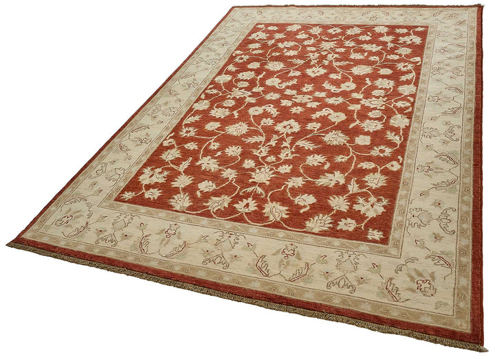 6x9 Red Turkish Floral Oushak Rug - 51515