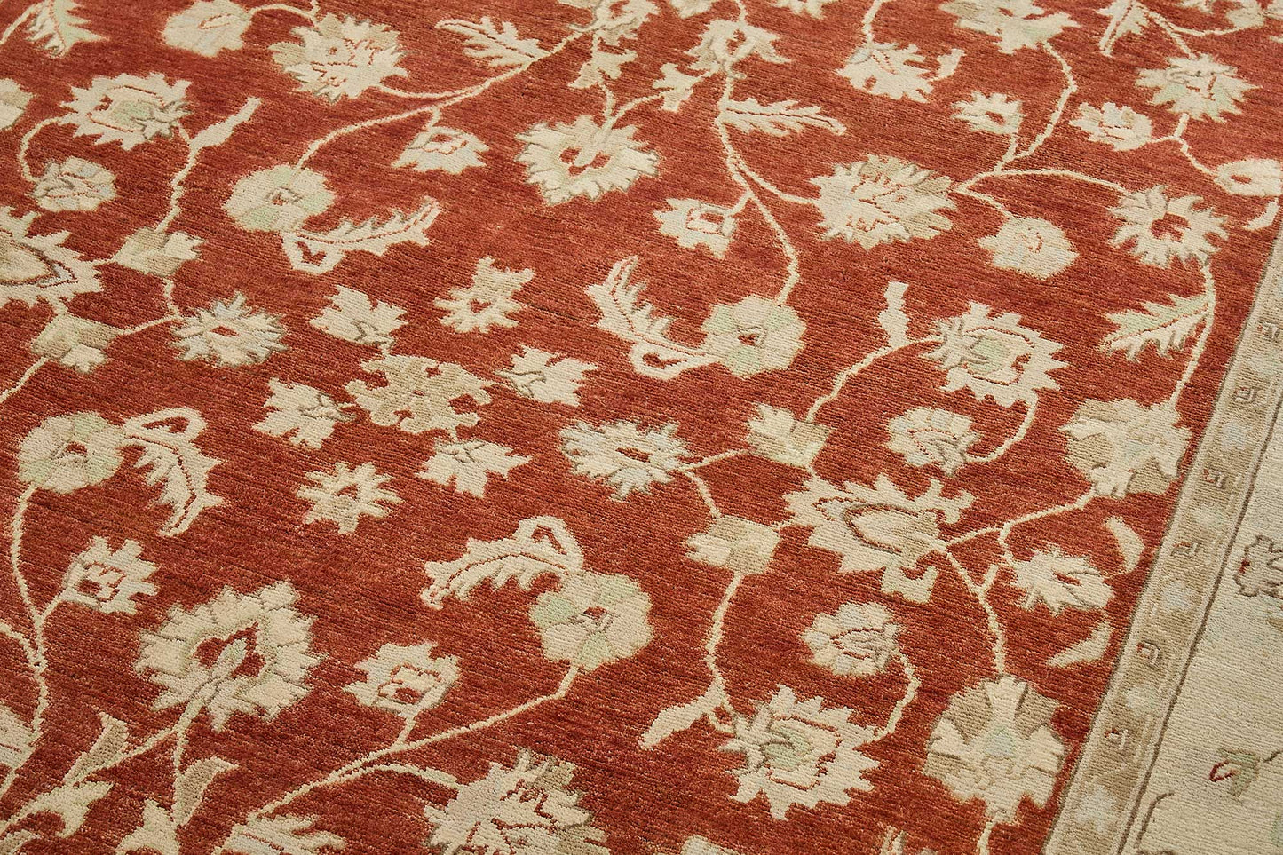 6x9 Red Turkish Floral Oushak Rug - 51515