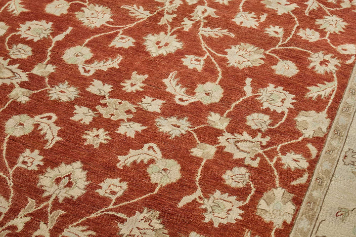 6x9 Red Turkish Floral Oushak Rug - 51515