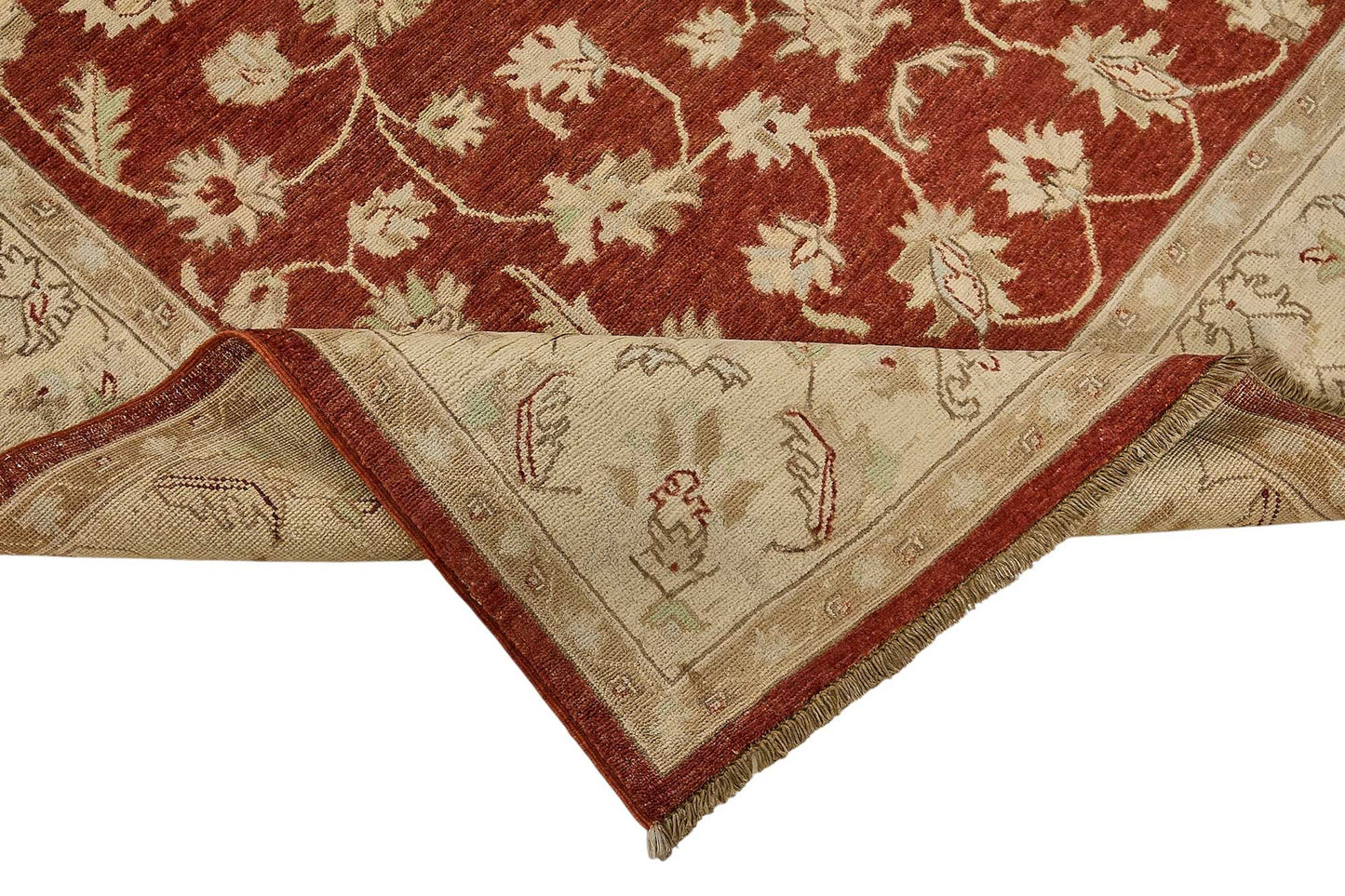 6x9 Red Turkish Floral Oushak Rug - 51515