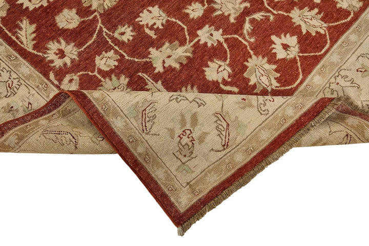 6x9 Red Turkish Floral Oushak Rug - 51515