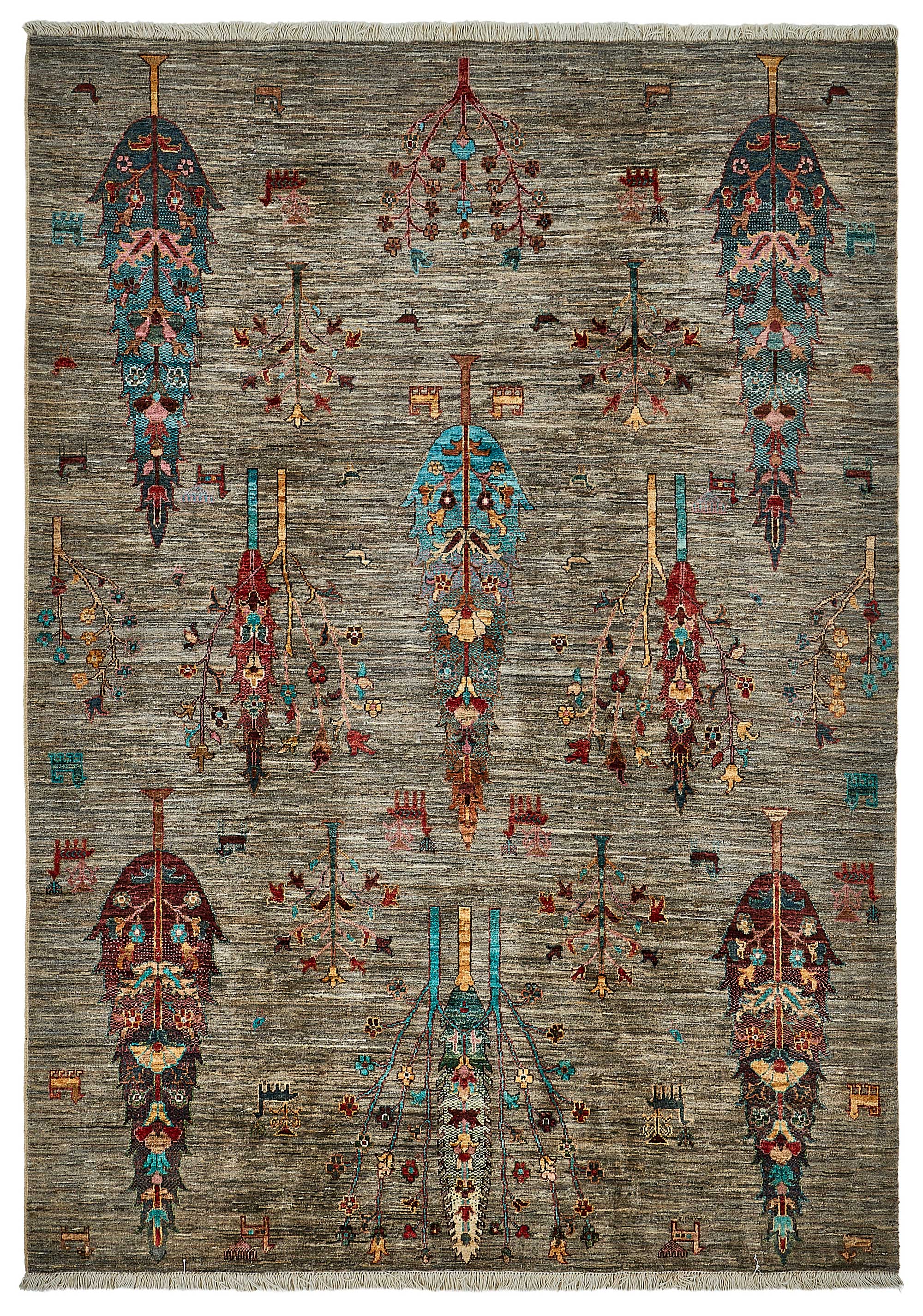 6x8 Grey Handmade Tribal Oushak Rug - 51517