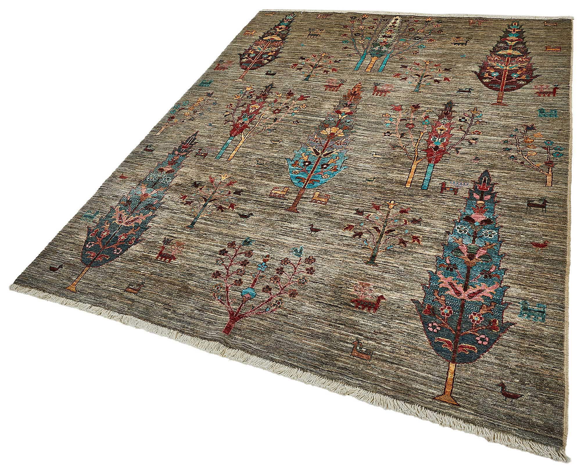 6x8 Grey Handmade Tribal Oushak Rug - 51517