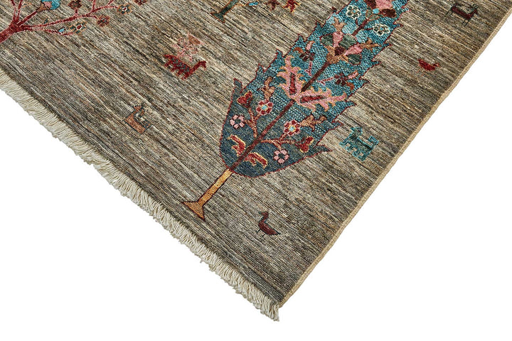 6x8 Grey Handmade Tribal Oushak Rug - 51517