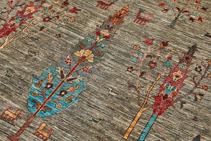 6x8 Grey Handmade Tribal Oushak Rug - 51517