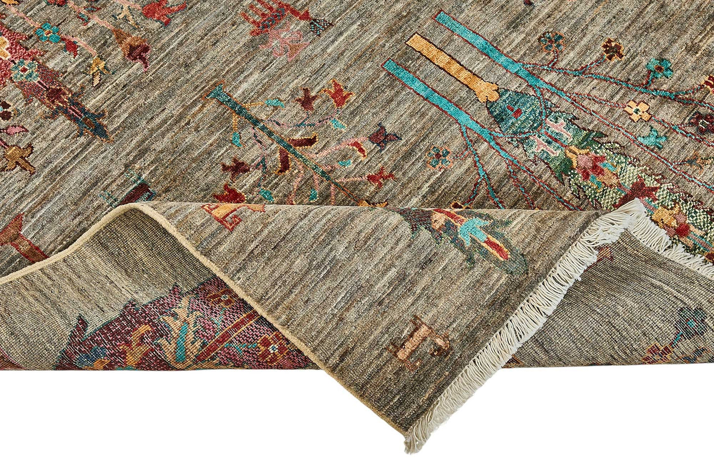 6x8 Grey Handmade Tribal Oushak Rug - 51517