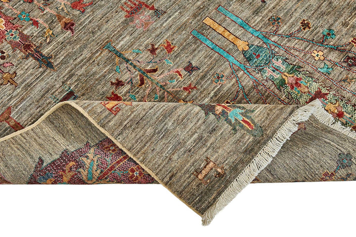 6x8 Grey Handmade Tribal Oushak Rug - 51517
