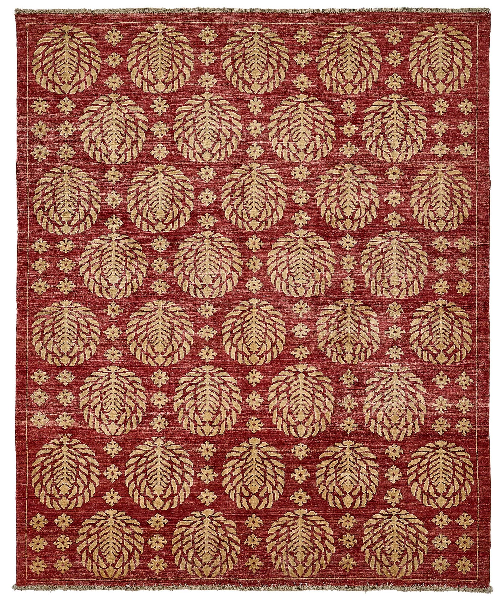 7x8 Red Handmade Floral Oushak Rug - 51518