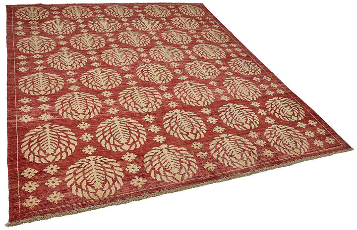 7x8 Red Handmade Floral Oushak Rug - 51518